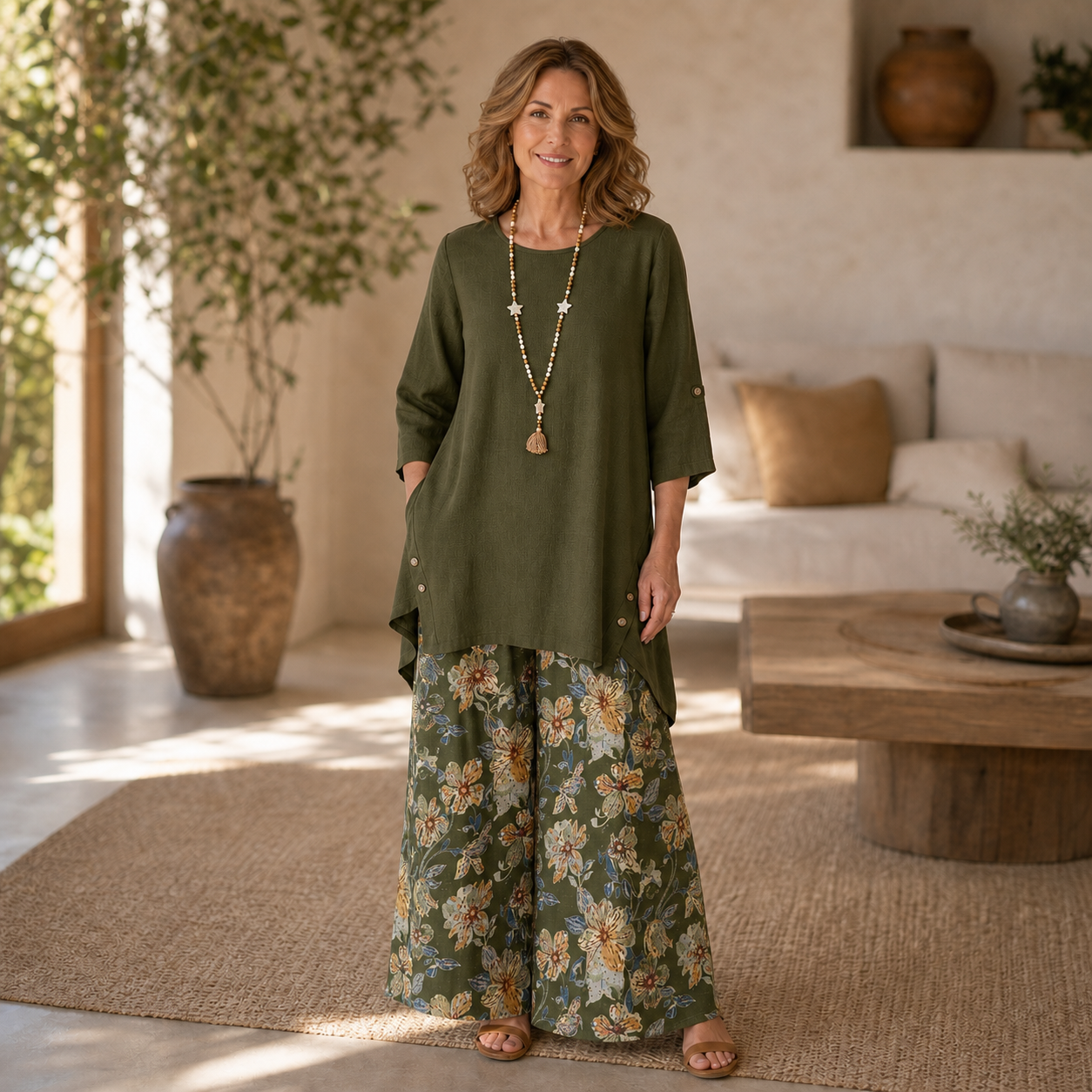 Edvige Rossignoli™ Breathable Tunic and Trouser Set