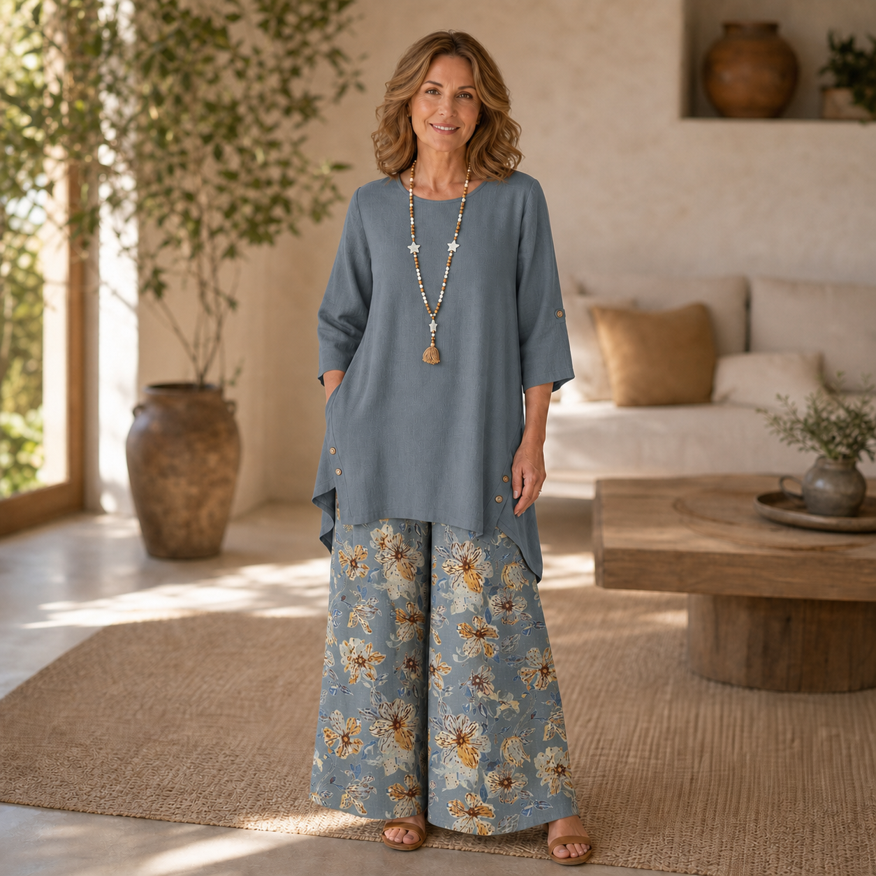 Edvige Rossignoli™ Breathable Tunic and Trouser Set