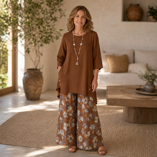 Edvige Rossignoli™ Breathable Tunic and Trouser Set