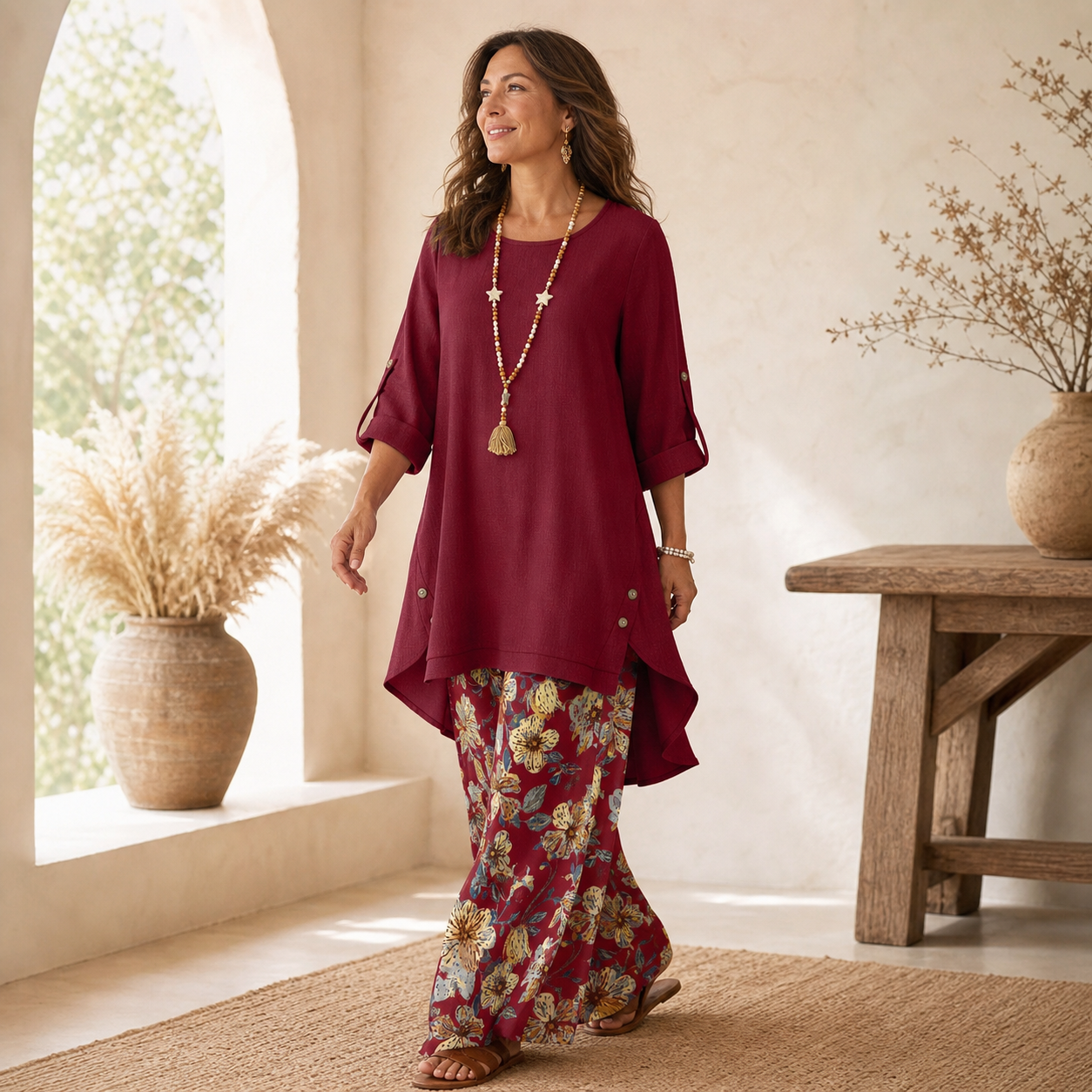 Edvige Rossignoli™ Breathable Tunic and Trouser Set