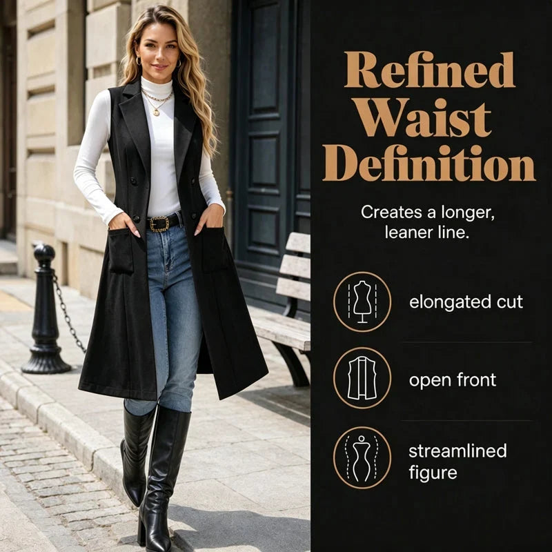 Egle Barletta™ Sleeveless Longline Jacket for Effortless Layering