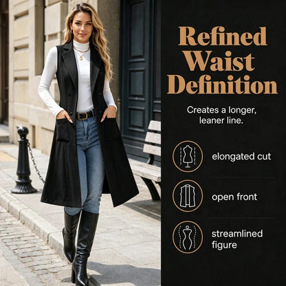 Egle Barletta™ Sleeveless Longline Jacket for Effortless Layering