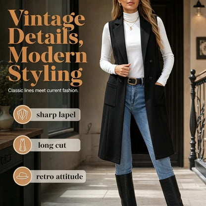 Egle Barletta™ Sleeveless Longline Jacket for Effortless Layering