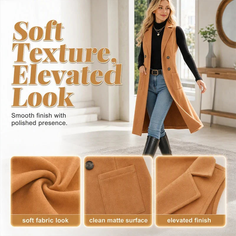 Egle Barletta™ Sleeveless Longline Jacket for Effortless Layering