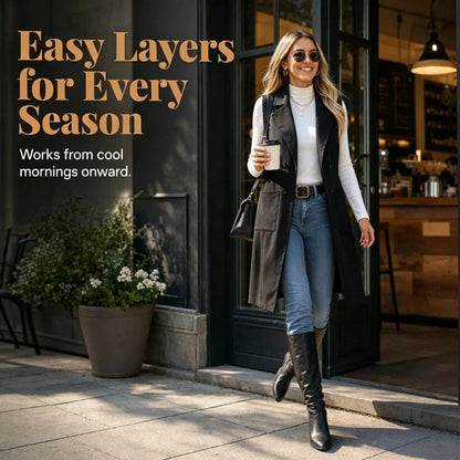 Egle Barletta™ Sleeveless Longline Jacket for Effortless Layering