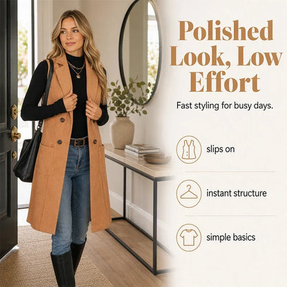 Egle Barletta™ Sleeveless Longline Jacket for Effortless Layering