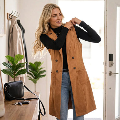 Egle Barletta™ Sleeveless Longline Jacket for Effortless Layering
