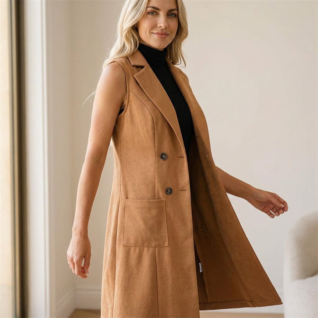 Egle Barletta™ Sleeveless Longline Jacket for Effortless Layering