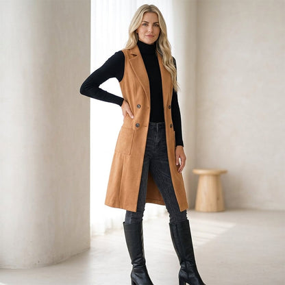 Egle Barletta™ Sleeveless Longline Jacket for Effortless Layering