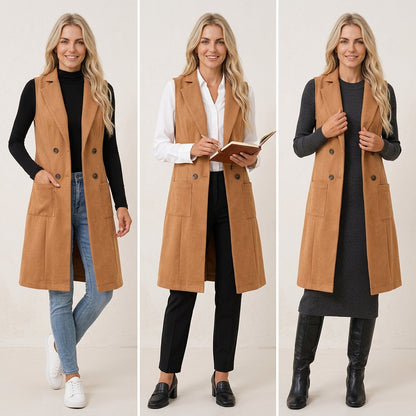 Egle Barletta™ Sleeveless Longline Jacket for Effortless Layering