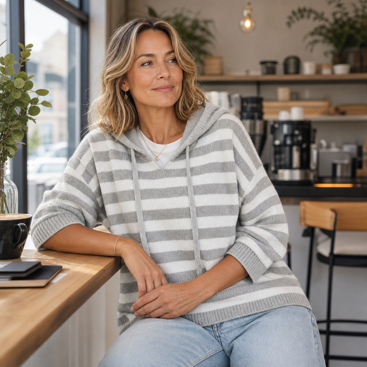 Egle Bassetti™ Cozy Striped Hooded Pullover