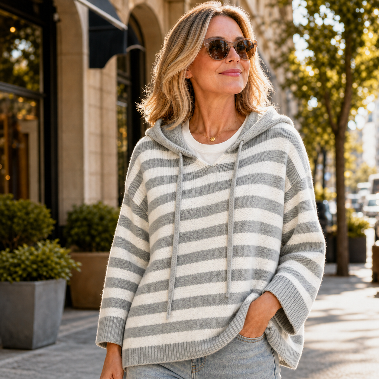 Egle Bassetti™ Cozy Striped Hooded Pullover