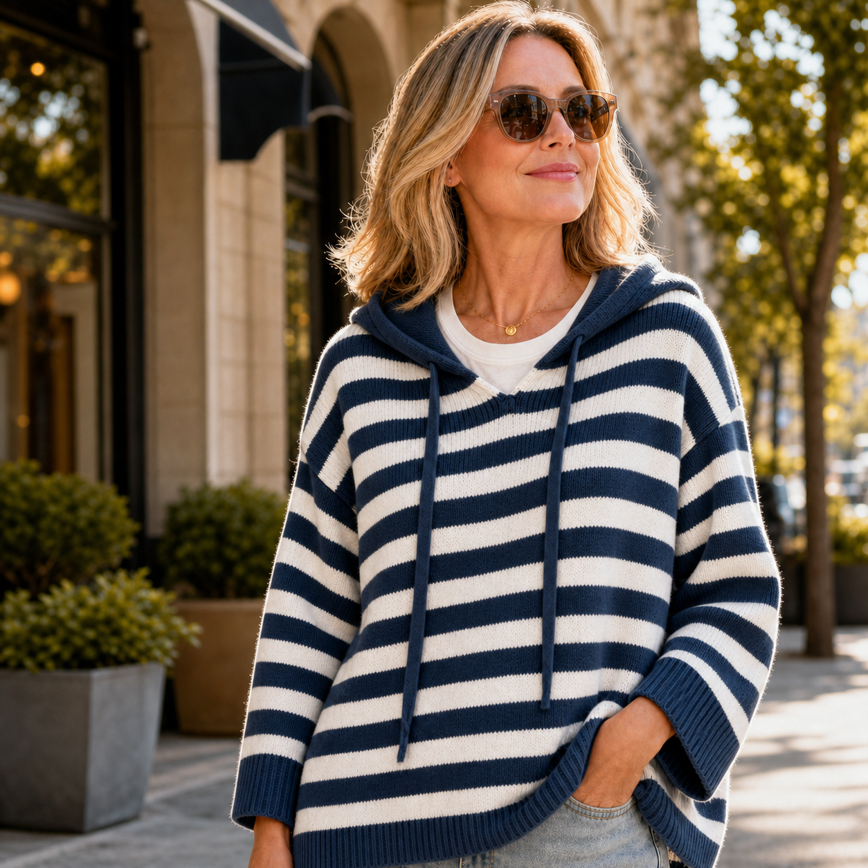 Egle Bassetti™ Cozy Striped Hooded Pullover