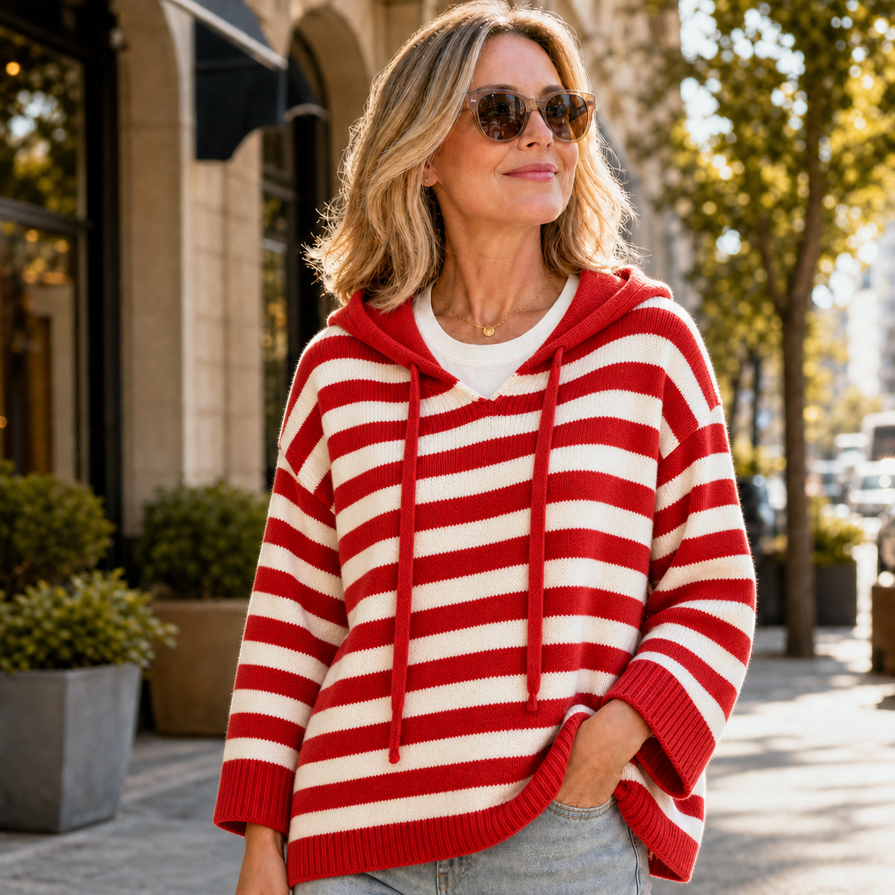 Egle Bassetti™ Cozy Striped Hooded Pullover