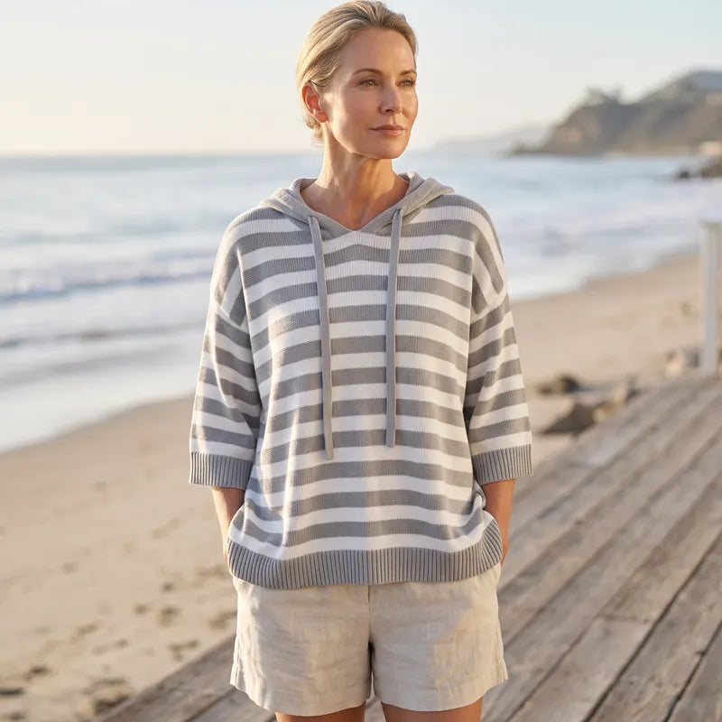 Egle Bassetti™ Cozy Striped Hooded Pullover