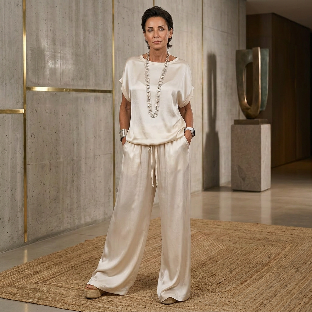 Eleonora Rinaldi™ Elegant Satin Coord Set