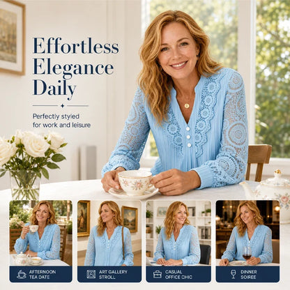 Elettra Bottini™ Effortless Long-Sleeve V-Neck Top
