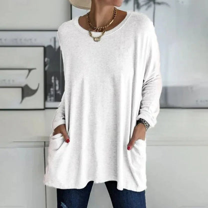 Elettra Brambati™ Breathable Long Sleeve Pocket Top for Effortless Comfort