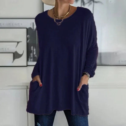 Elettra Brambati™ Breathable Long Sleeve Pocket Top for Effortless Comfort