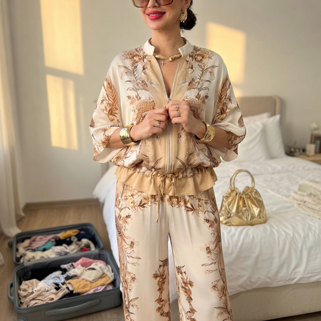 Elettra Ragusa™ Coordinated Floral Set for Warm-Weather Outings