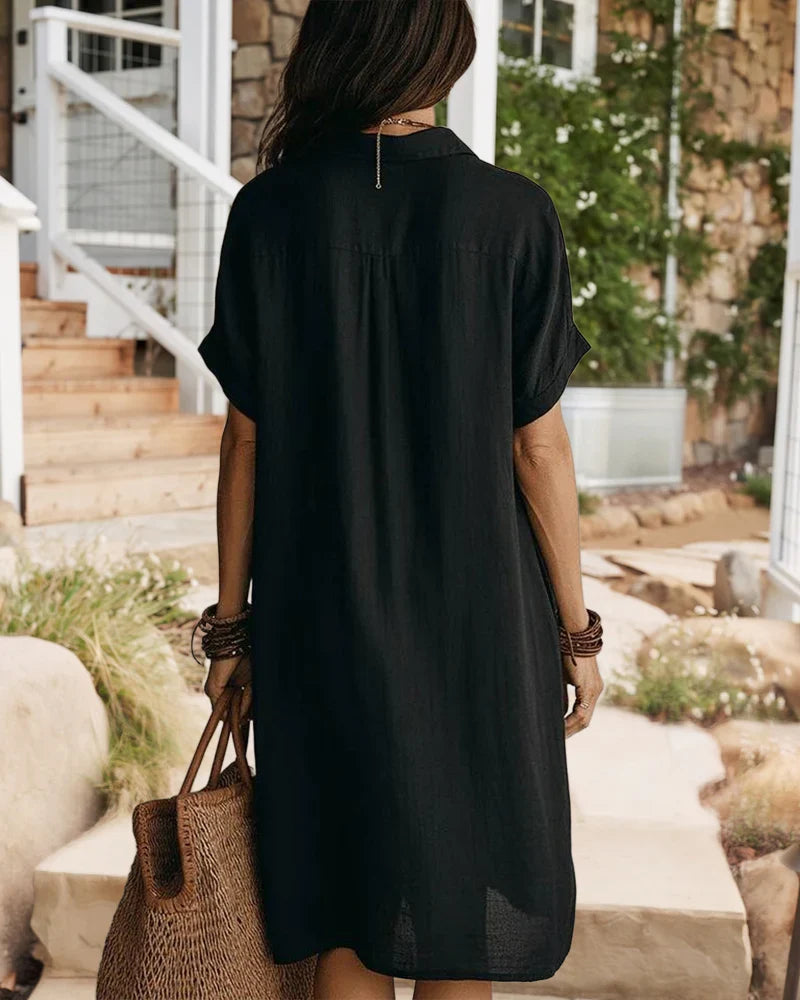 Enrica Bertacchi™ Breathable Linen Shirt Dress