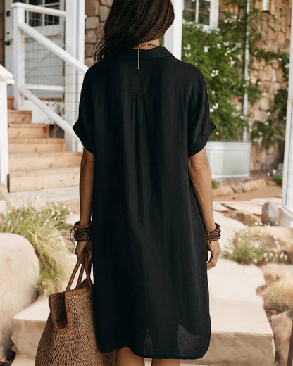 Enrica Bertacchi™ Breathable Linen Shirt Dress