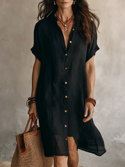 Enrica Bertacchi™ Breathable Linen Shirt Dress