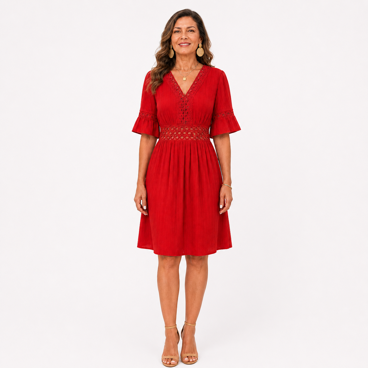 Ester Bolzano™ Elegant V-Neck Summer Dress
