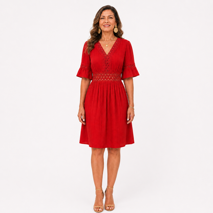 Ester Bolzano™ Elegant V-Neck Summer Dress