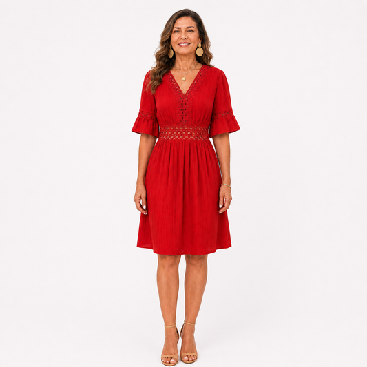 Ester Bolzano™ Elegant V-Neck Summer Dress