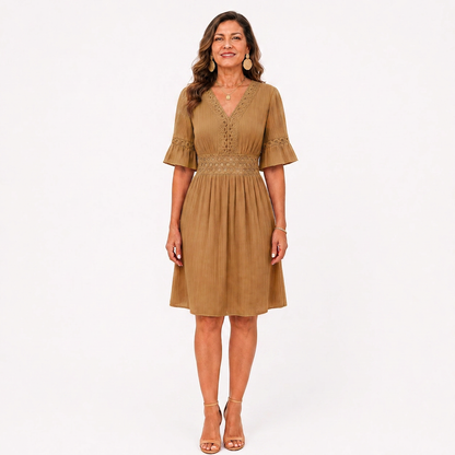Ester Bolzano™ Elegant V-Neck Summer Dress