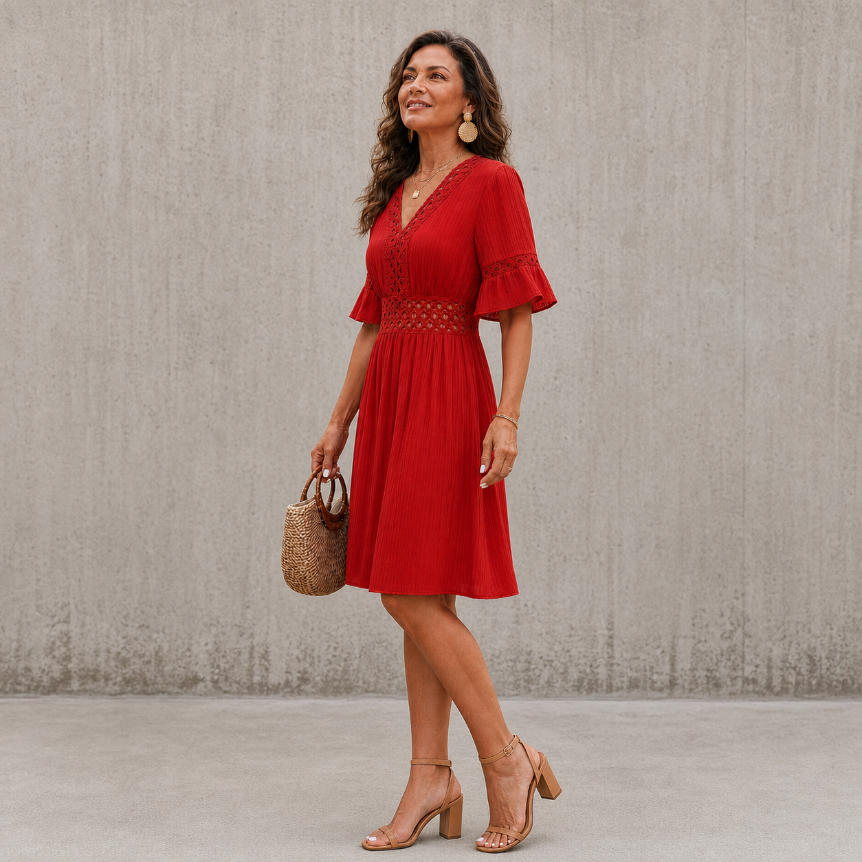 Ester Bolzano™ Elegant V-Neck Summer Dress