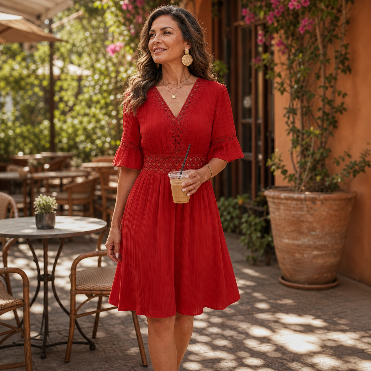 Ester Bolzano™ Elegant V-Neck Summer Dress