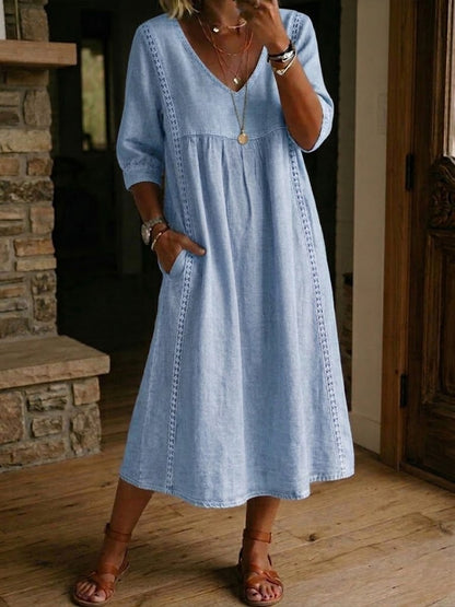 Eva Vinci™ Floral Embroidered Summer Dress