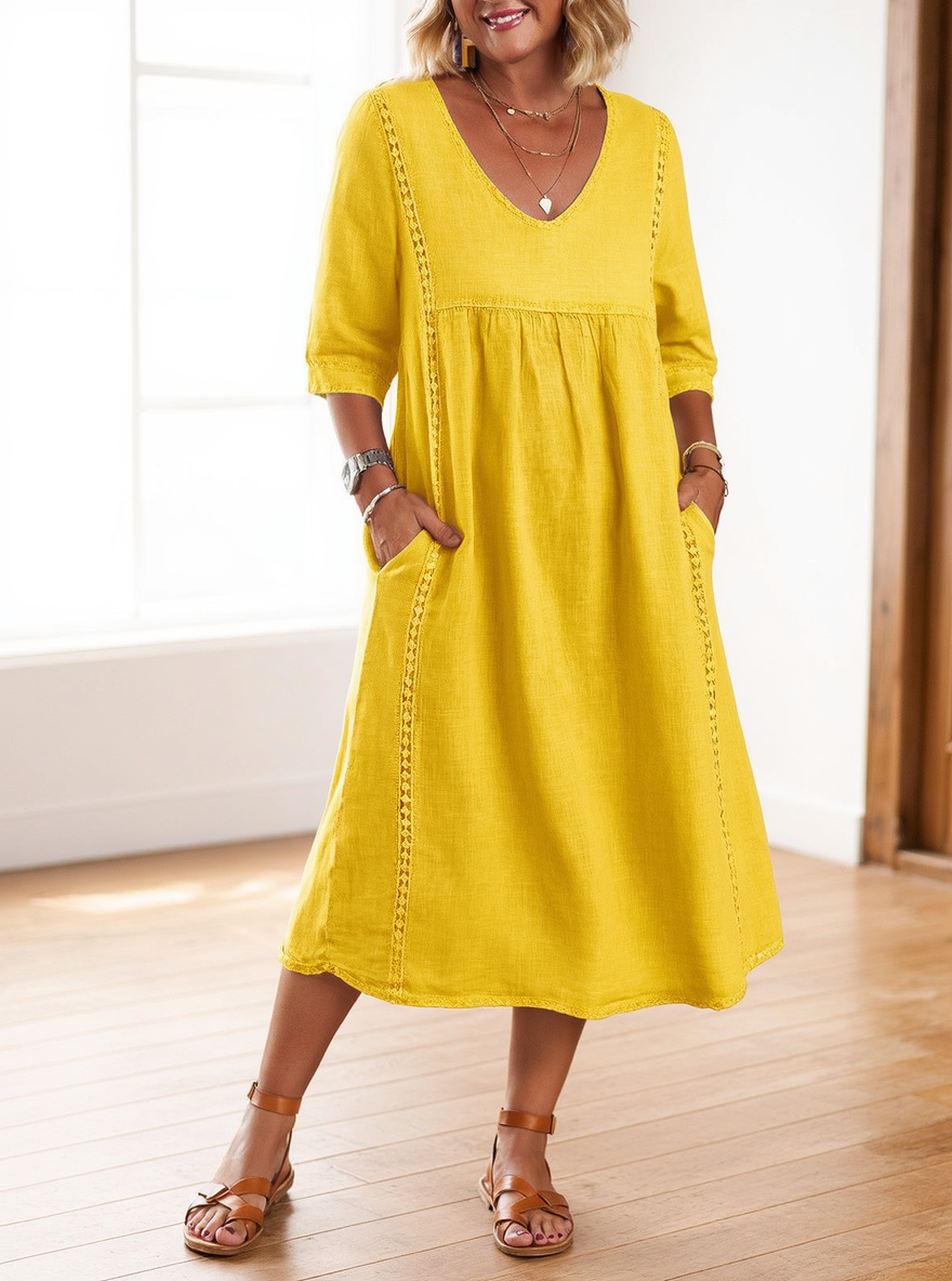 Eva Vinci™ Floral Embroidered Summer Dress