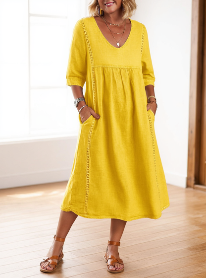 Eva Vinci™ Floral Embroidered Summer Dress