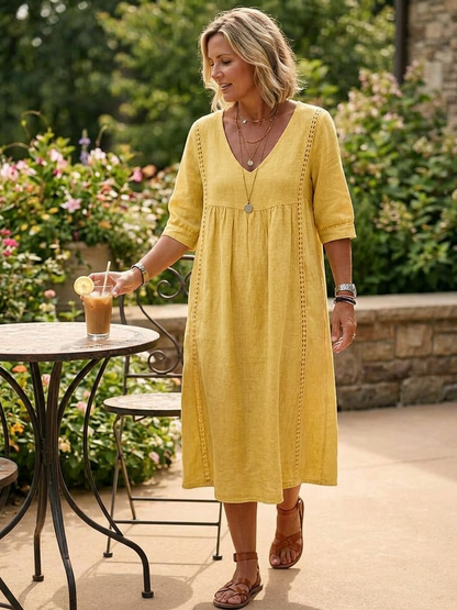 Eva Vinci™ Floral Embroidered Summer Dress