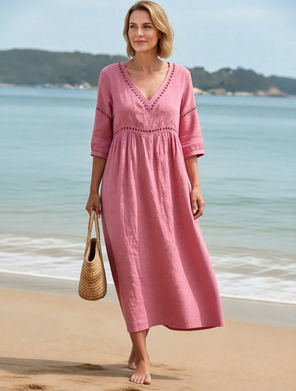 Fabiola Zanetti™ Effortless V-Neck Dress for Daytime Polish