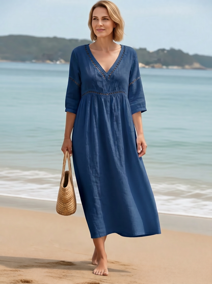 Fabiola Zanetti™ Effortless V-Neck Dress for Daytime Polish