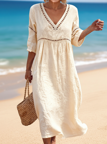 Fabiola Zanetti™ Effortless V-Neck Dress for Daytime Polish