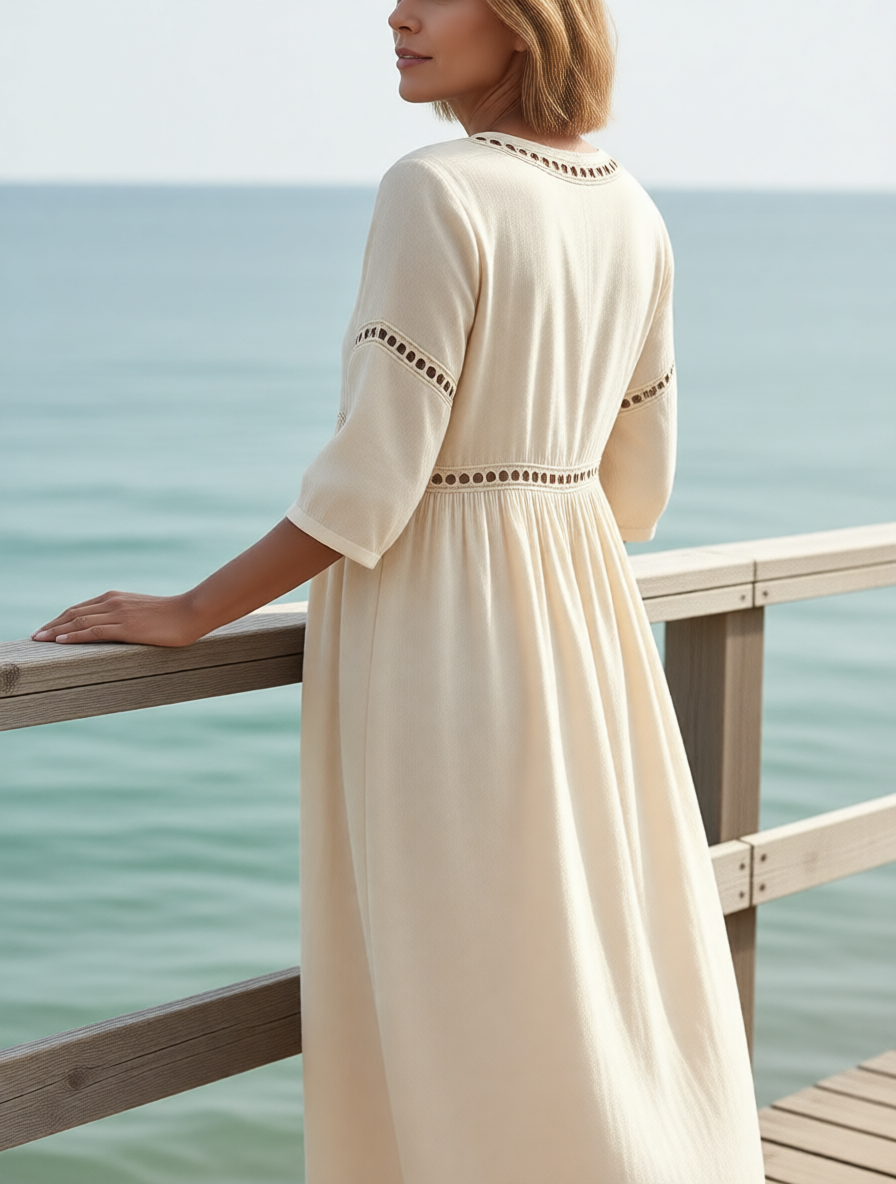 Fabiola Zanetti™ Effortless V-Neck Dress for Daytime Polish