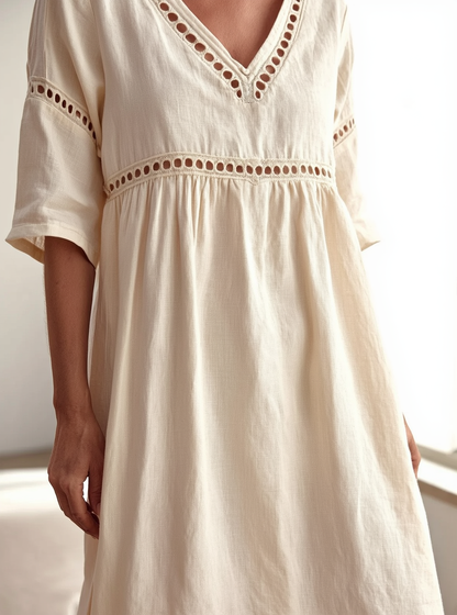 Fabiola Zanetti™ Effortless V-Neck Dress for Daytime Polish