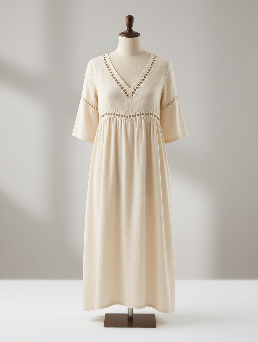 Fabiola Zanetti™ Effortless V-Neck Dress for Daytime Polish