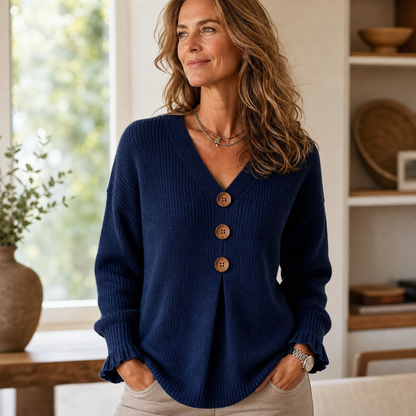 Fabrizia Capelli™ Soft V-Neck Sweater for Polished Comfort