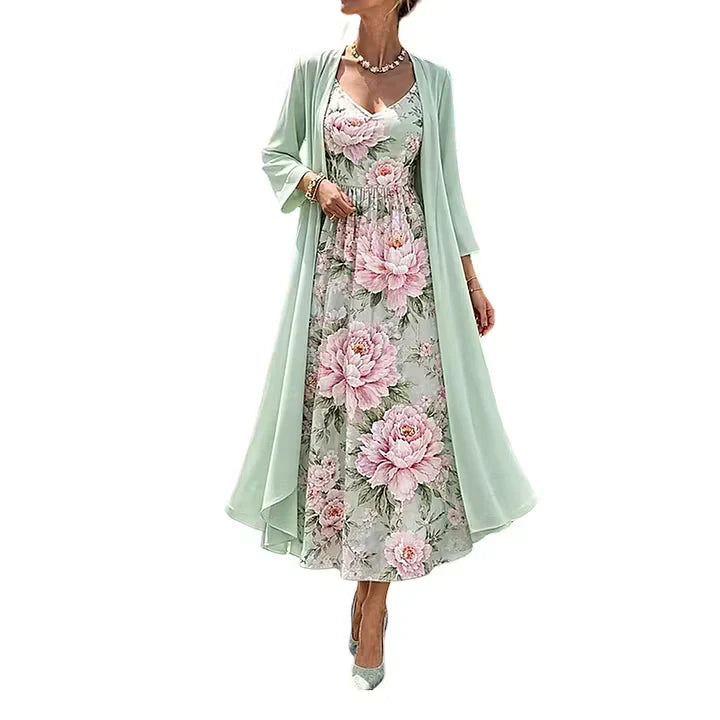 Fausta Rovatti™ Floral Maxi Dress Set for Effortless Elegance