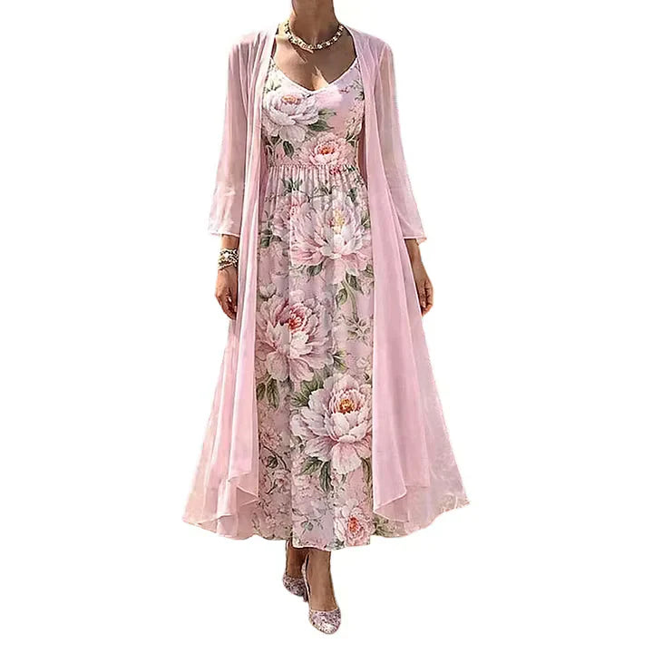 Fausta Rovatti™ Floral Maxi Dress Set for Effortless Elegance
