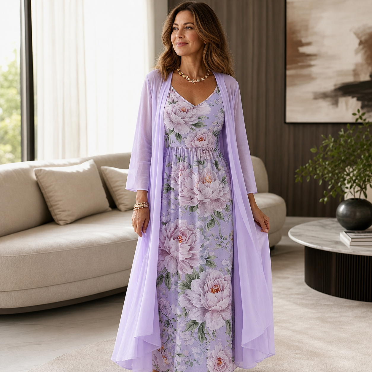 Fausta Rovatti™ Floral Maxi Dress Set for Effortless Elegance