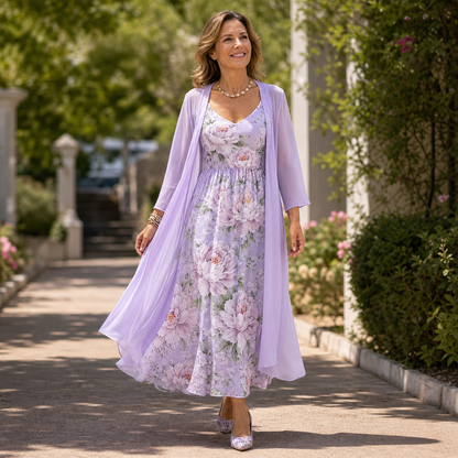 Fausta Rovatti™ Floral Maxi Dress Set for Effortless Elegance