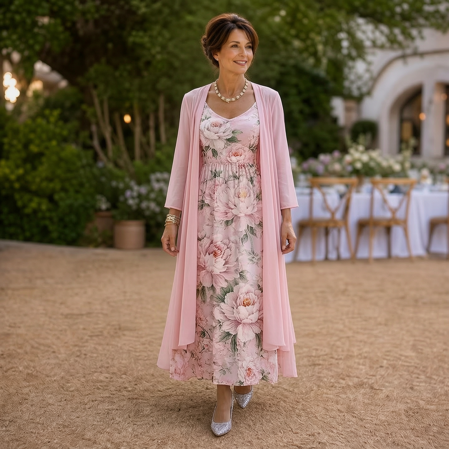 Fausta Rovatti™ Floral Maxi Dress Set for Effortless Elegance