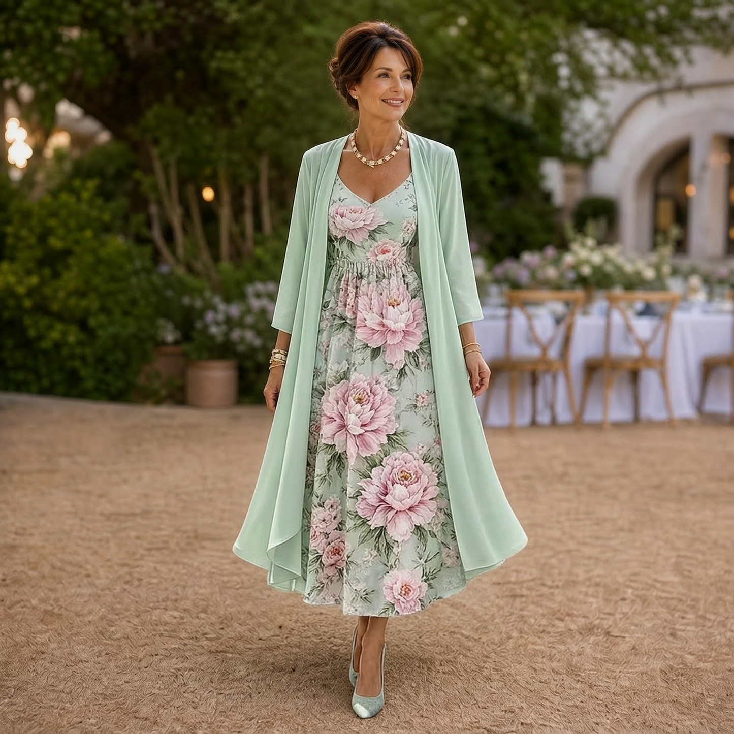 Fausta Rovatti™ Floral Maxi Dress Set for Effortless Elegance